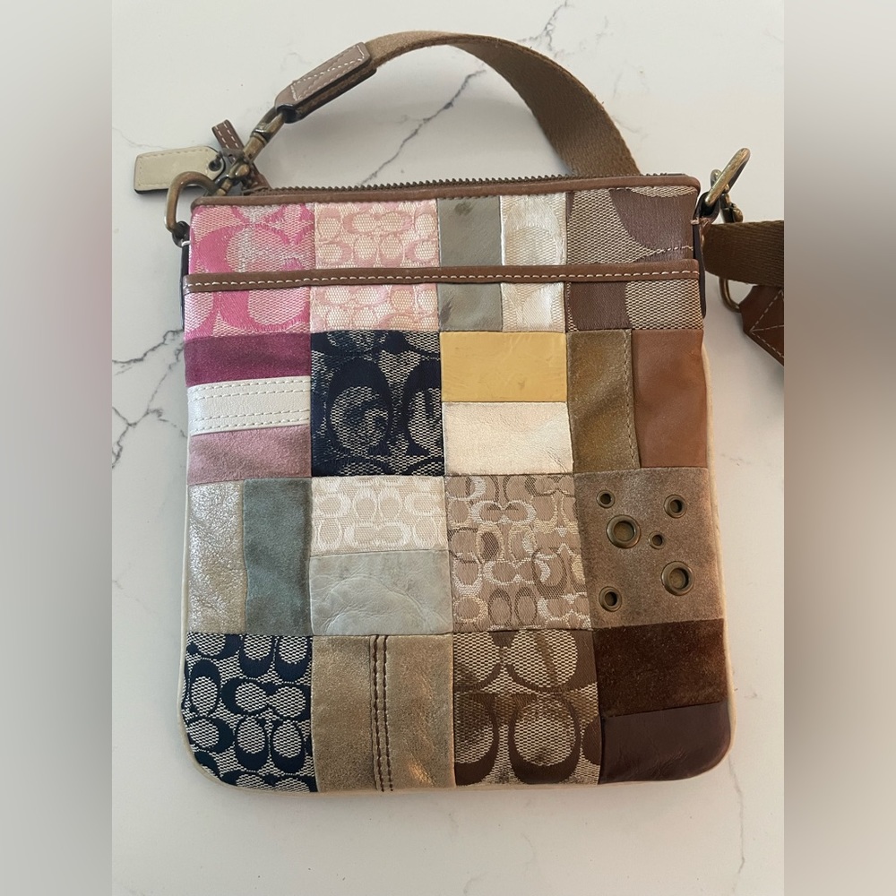 Vintage Coach Patchwork Swingpack Crossbody Purse